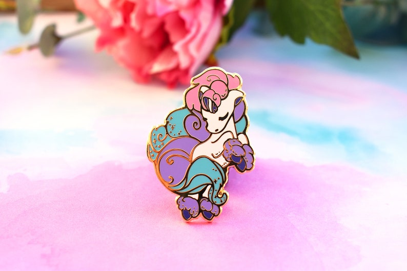 Galarian Ponyta Unicorn Yellow Gold Enamel Pin Etsy