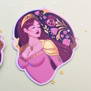 Persephone Goddess Holographic Sticker | 3" | Greek Mythology Inspired | Persephone and Pomegranate