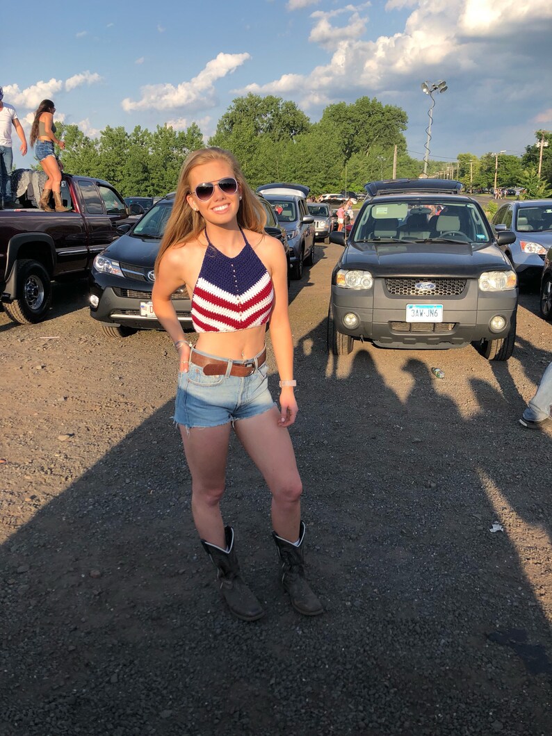 American Flag Crop Top