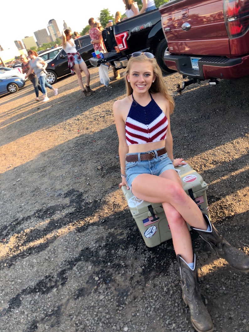 American Flag Crop Top