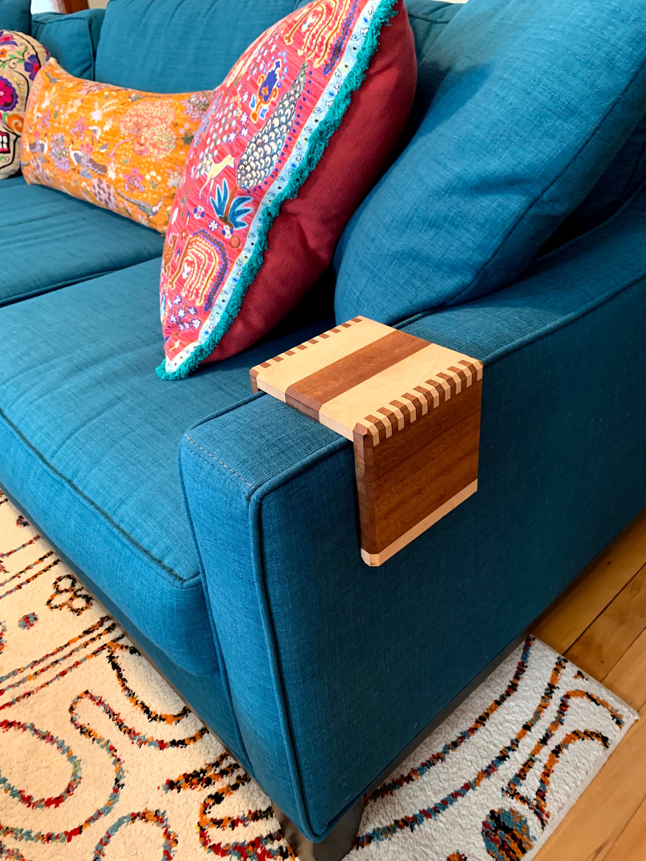 Artisan Handcrafted Wooden Sofa Armchair Tray Etsy