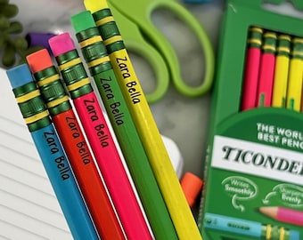 Personalized Ticonderoga Pencils: Custom Engraved - Back to School