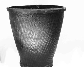 Recycled rubber vessel.