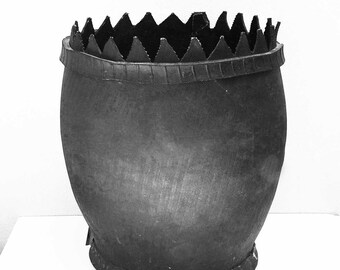 Recycled rubber vessel.