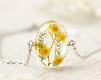 Real flower bracelet, Floral bracelet for women, Nature inspired jewelry, Real leaf jewelry, Birthday gift for women friend, Yellow flower