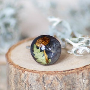 Forest ring, Real mushroom ring, Terrarium resin ring, Nature lovers ring, Birthday gifts for women unique, Pressed flower resin ring