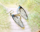 Magical earrings, Clear wings earrings, Lightweight earrings dangle, Aesthetic earrings dangle, Cicada wings earrings, Unusual gift for her
