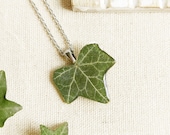 Bohemian style necklace of real leaf necklace, Nature pendant necklace, Ivy necklace, Boho jewelry for women,  Nature inspired gifts