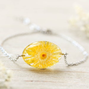 Yellow flower necklace, Real dandelion necklace, Birthday gifts, Yellow dandelion jewelry, Dandelion resin necklace, Resin flower necklace image 8