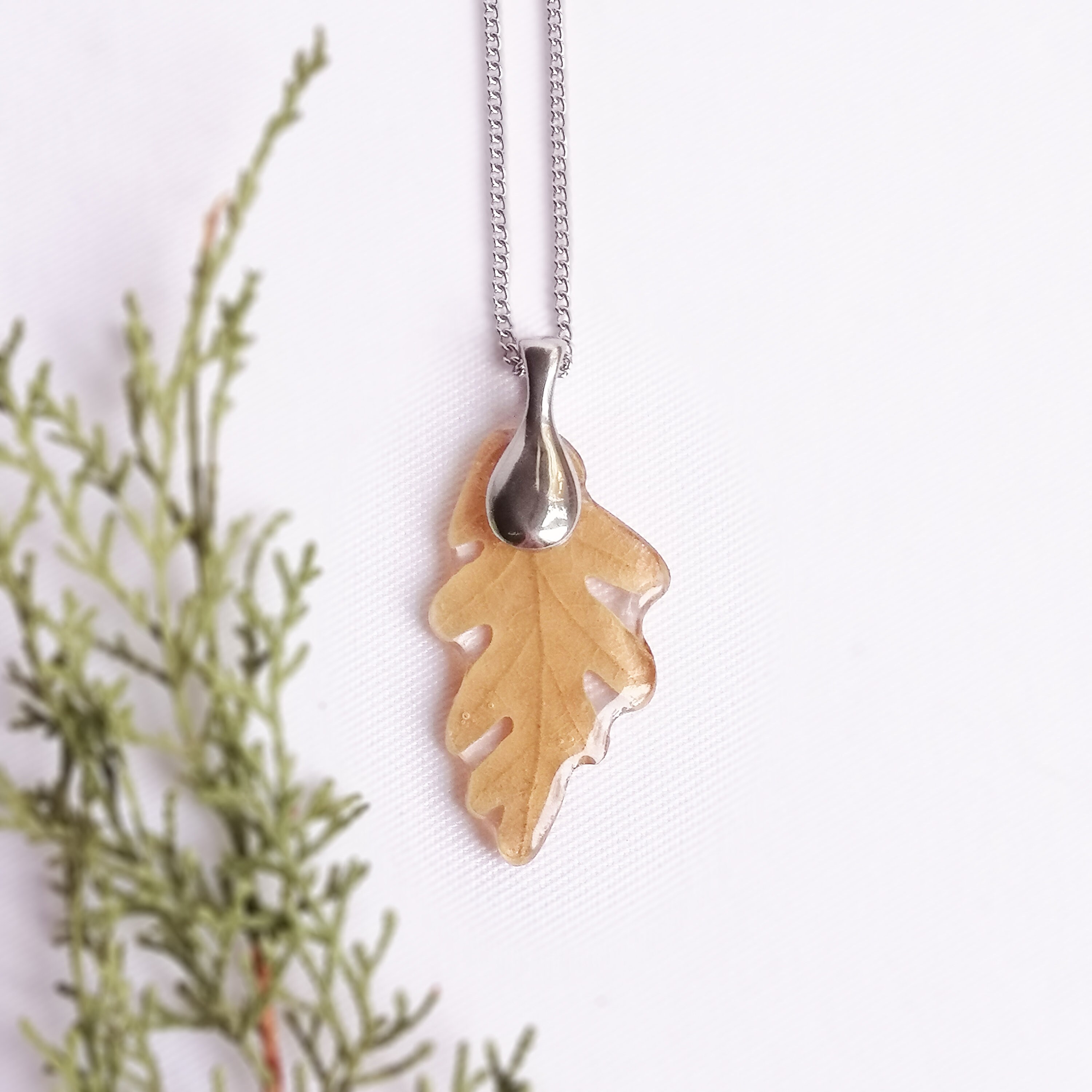 Real oak necklace Oak tree necklace Unisex gift ideas Etsy