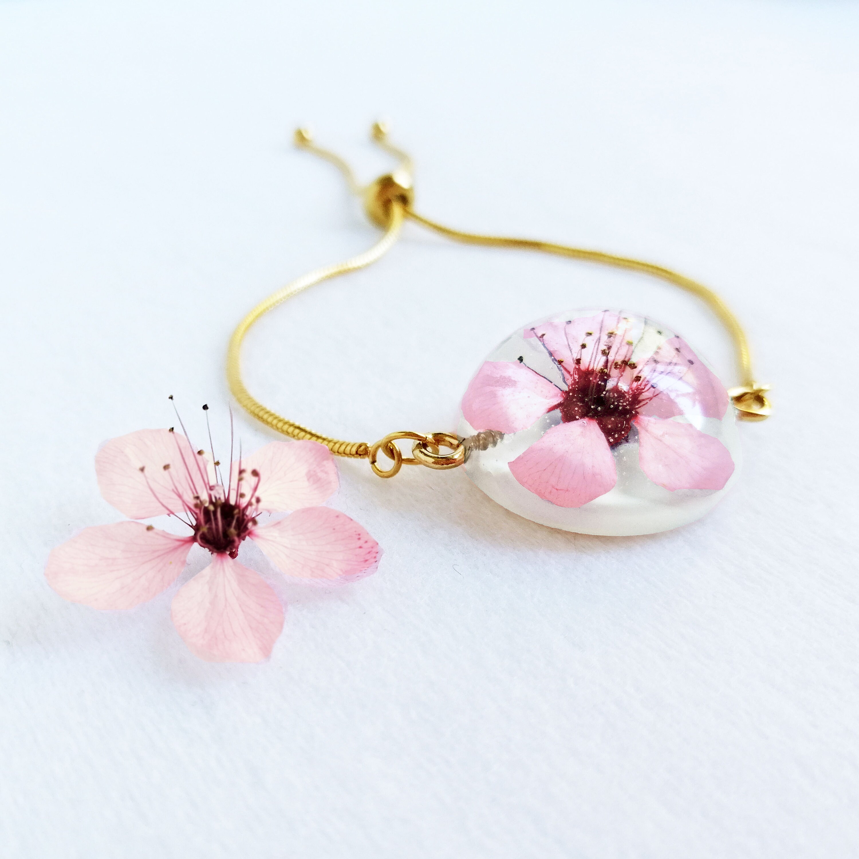 Tennis Bracelet Japanese Cherry Blossom Flower Jewel for Women 