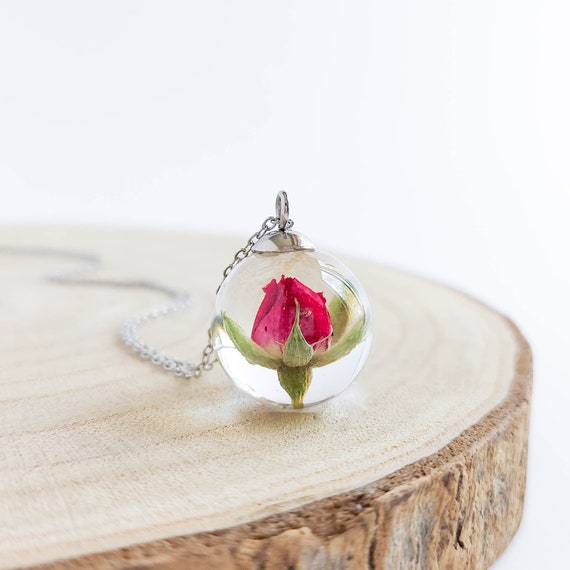 Tiny Rose Necklace Real Rose Necklace 