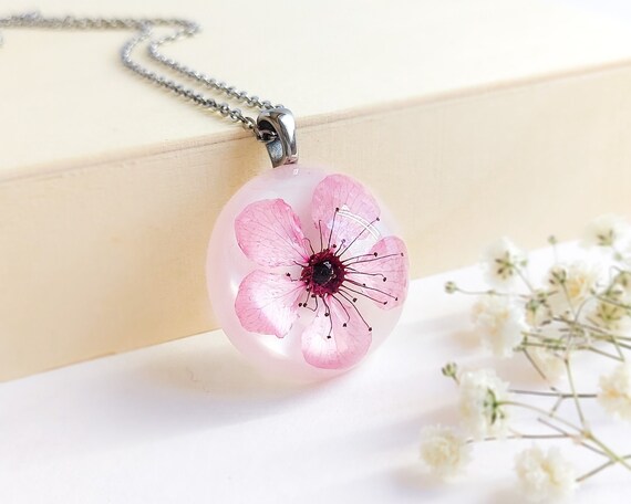 Cherry Blossom Necklace Sakura Necklace Jewelry Cherry -   Cherry blossom  jewelry, Cherry blossom necklace, Spring necklaces