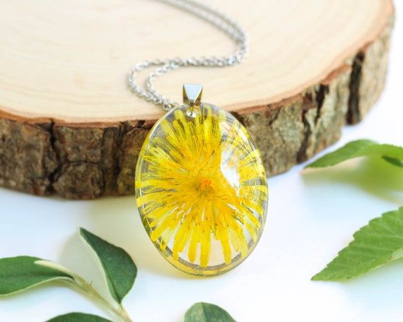 Yellow dandelion best sale necklace