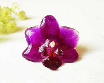 Orchid Ring, Real orchid jewelry, Real flower ring, Purple orchid flower ring, Phalaenopsis Orchid, Purple flower ring, Unique gift for her