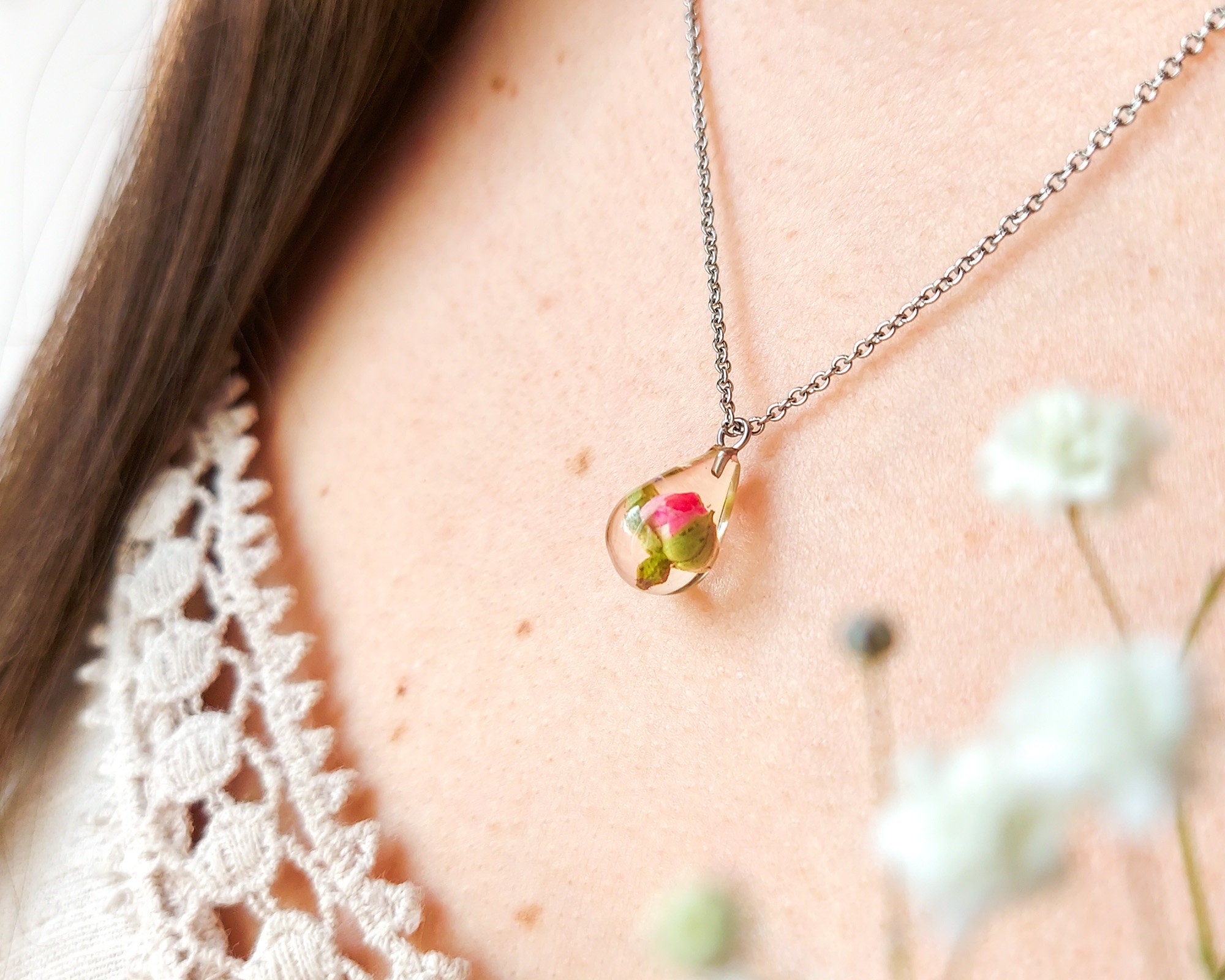 Minimalist Teardrop Necklace Real 