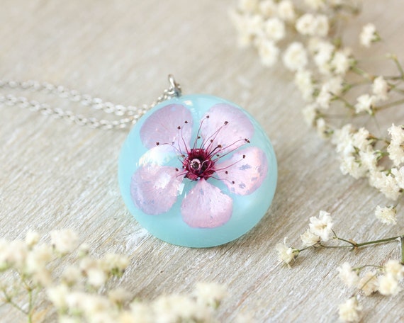 Cherry Flower Necklace, Sakura Necklace, Japanese Flower Necklace, Pale  Pink Jewelry, Sakura Blossom Necklace, Birthday Gift Ideas for Women - Etsy