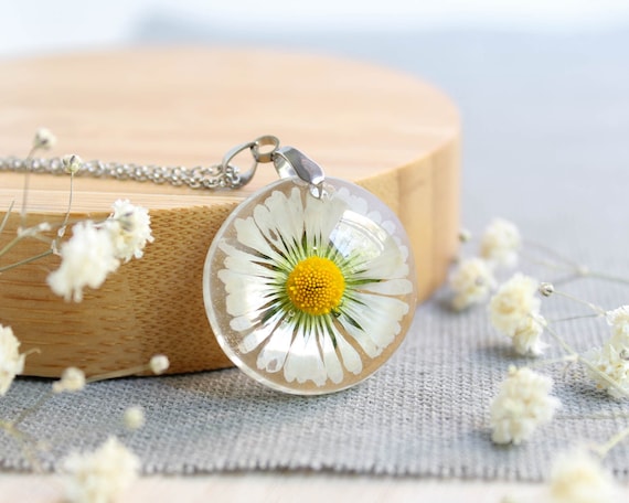 Preserved flower hotsell necklace