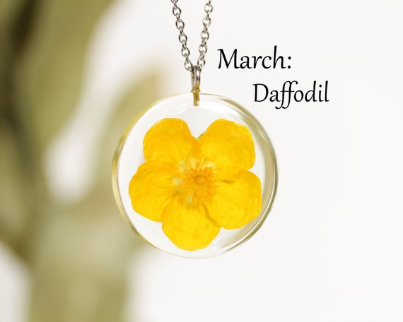 March Birth Flower Necklace, Daffodil Flower, Handmade Birth Month Real Flower  Necklace, Personalized Pressed Resin Pendant Jewelry - Etsy | March birth  flowers, Flower meanings, Birth flowers