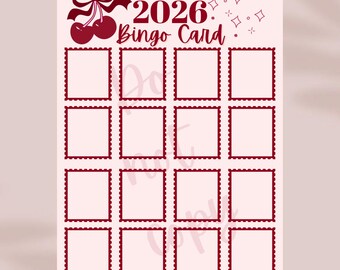 Bingo de tablero de visión 2026: establecimiento de metas para Año Nuevo (descarga digital)