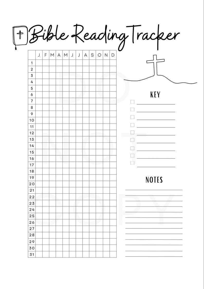 Bible Reading Log Printable | Daily Devotional Tracker | Christian ...