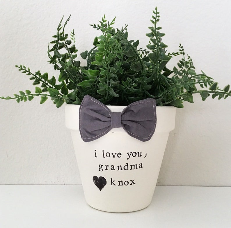 Personalized Flower Pot Grandma Gift I Love Grandma Etsy