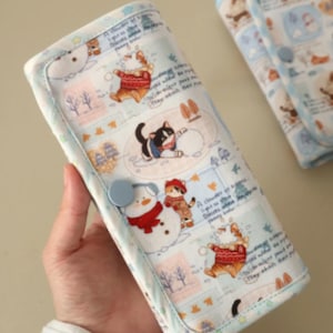 Fabric Crochet Hook Case, Padded Organizer with Snap Button Closure