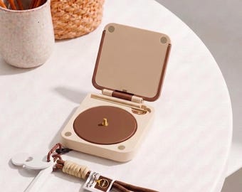 Soporte plegable y portátil para hilo – Hilandero compacto con correa para la muñeca para tejer y hacer ganchillo, cierre magnético, colores macaron