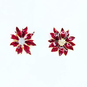 Vintage Christmas Poinsettia Brooches (2 options, unsigned)