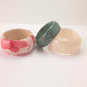Chunky Retro Bangle Bracelets: Acrylic/Lucite (3 options available)