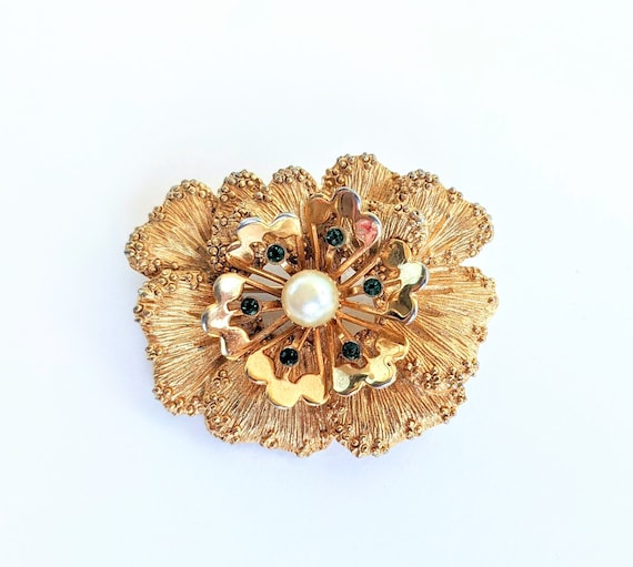 Sarah Coventry Floral Brooch - image 1