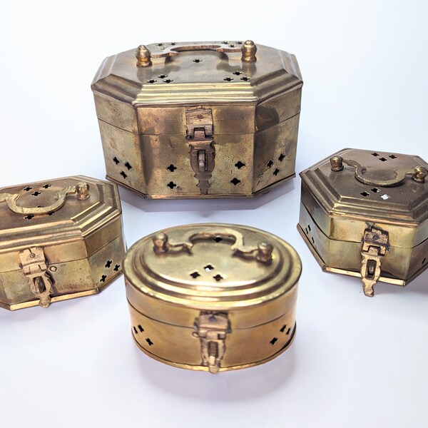 Vintage Brass Lucky Cricket Boxes