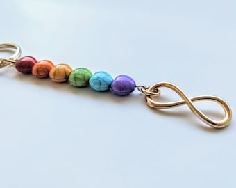 Rainbow/Gold Infinity Keychain