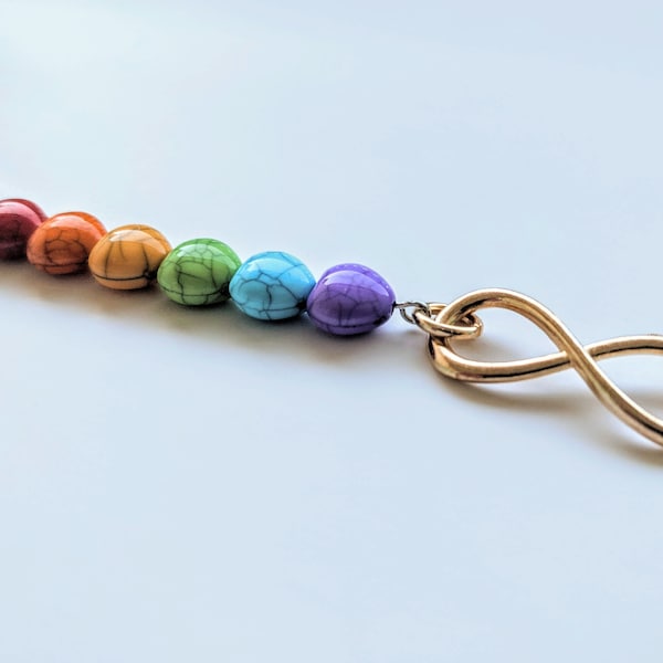 Rainbow/Gold Infinity Keychain