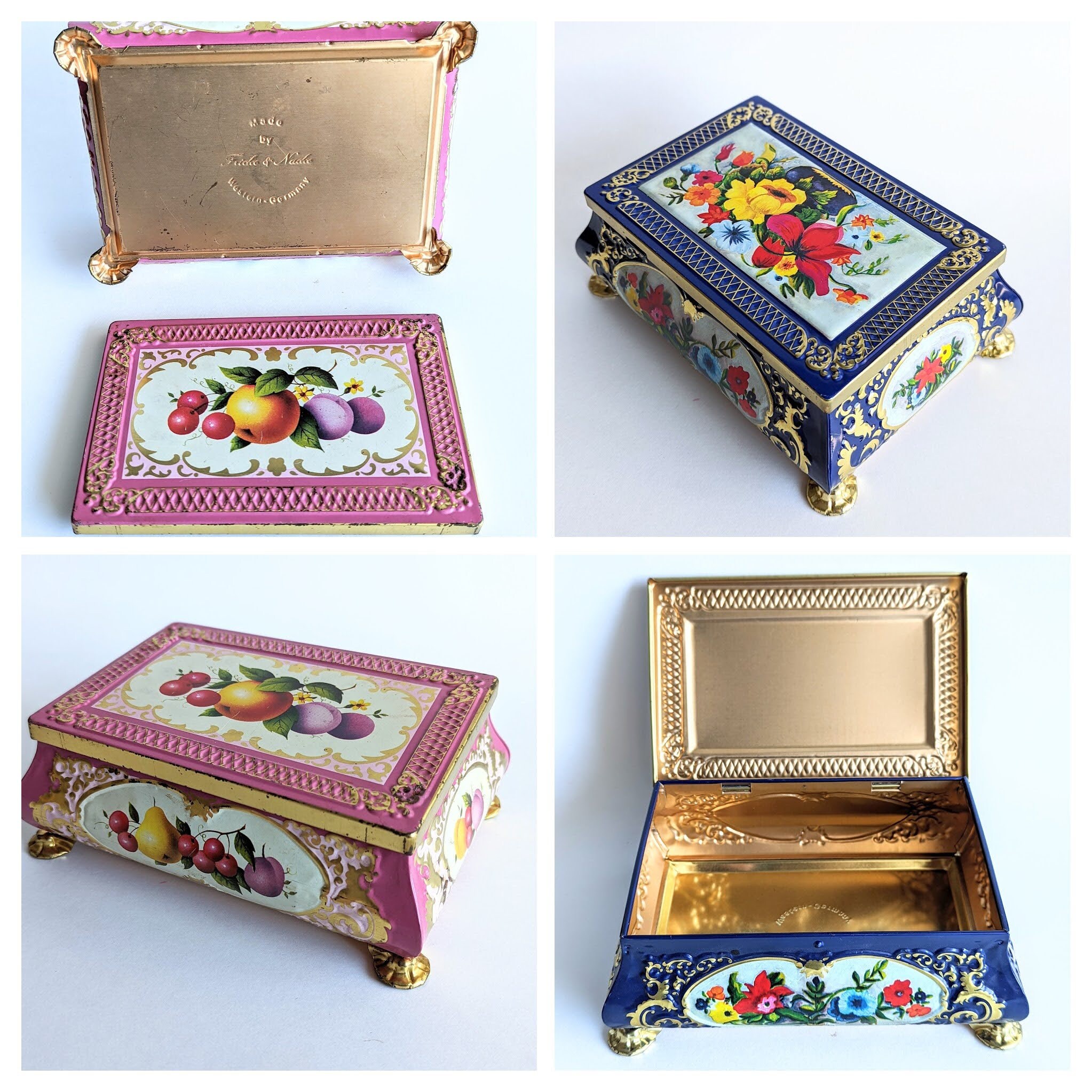 Boîte Décorative Vintage Friche & Nache Design Mavis - Allemagne De L'Ouest - Pièce De Collection