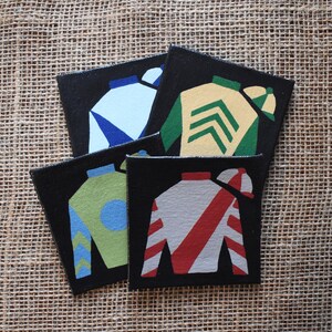 Canvas Painted Coasters - The Jockey Silks Collection (set of 4) 3