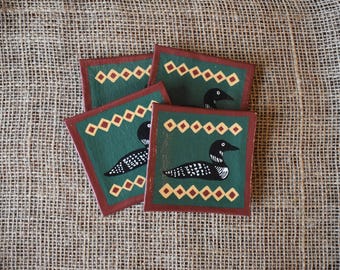 Sottobicchieri dipinti su tela - The Loon Collection 2 (set da 4)