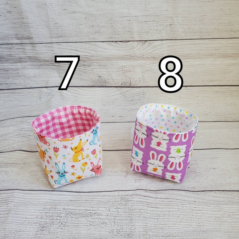 MINI Easter basket bag bin, party favor, hostess gift, easter bunny egg flower decor, holiday display, housewarming gift, choose your own image 5