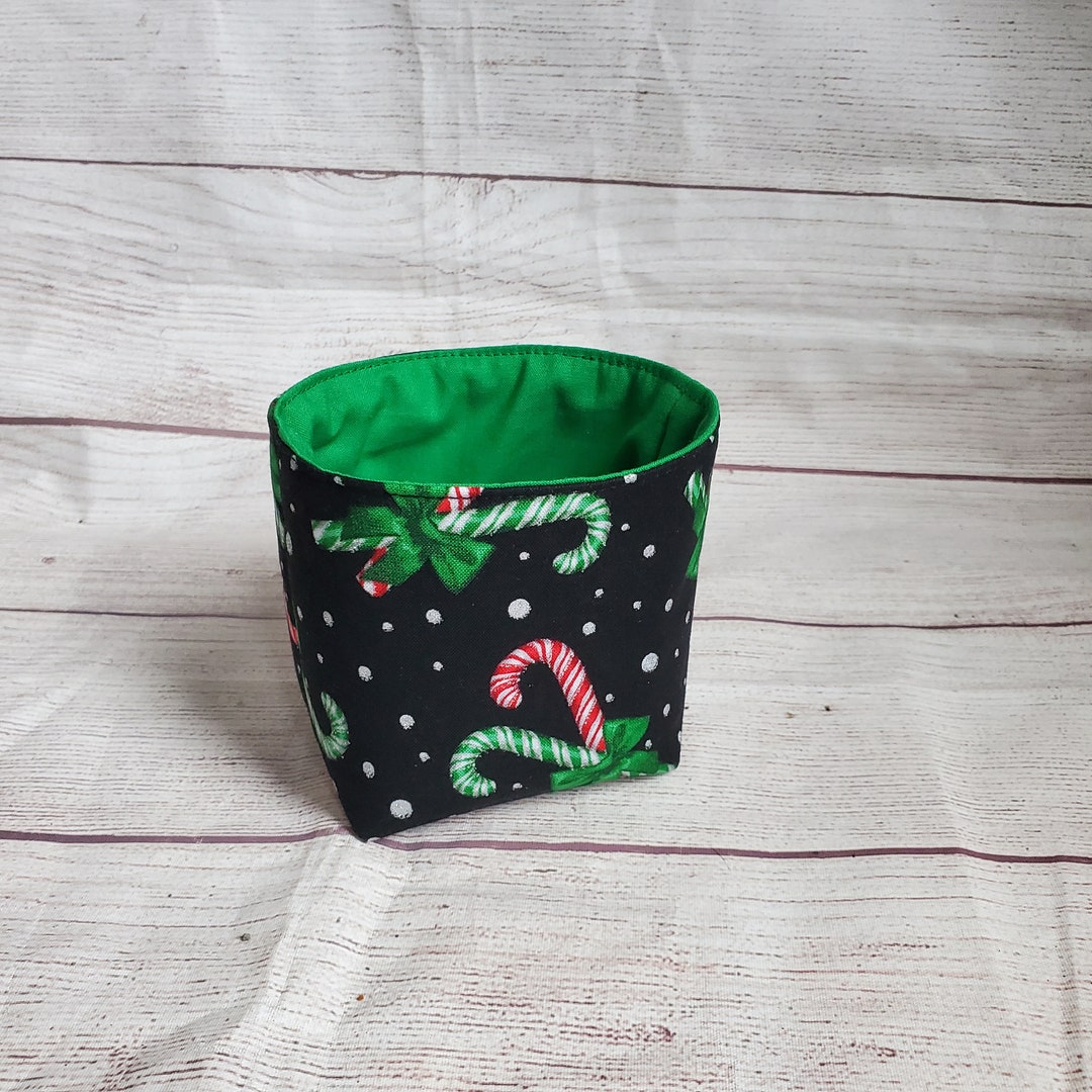 MINI Christmas Candy Cane Basket Bag Bin, Party Favor, Hostess Gift
