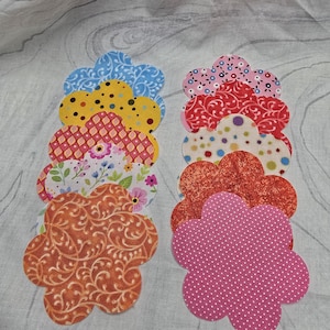 10 Die Cut Fabric Flowers, Precut Quilting Applique, Sewing Shapes, Generic Prints, Crafts, Applique, Various Colors, Precut