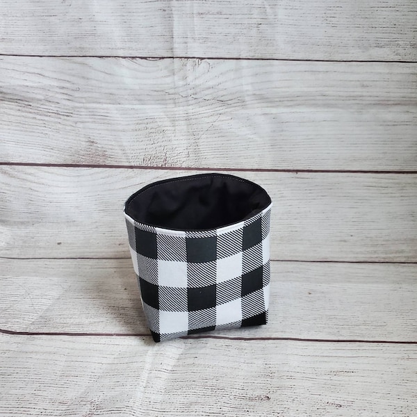 MINI buffalo check basket bag bin, party favor, hostess gift, black and white decor, housewarming gift, small basket for party, candy bag