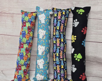 Cat Kicker Toy, Kitty Pillow Toy, Organic Catnip, Cat Kitten Gift, Fabric Cat Toy, Feline Kick Stick, Enrichment Toy, Caticorns, Paw Prints