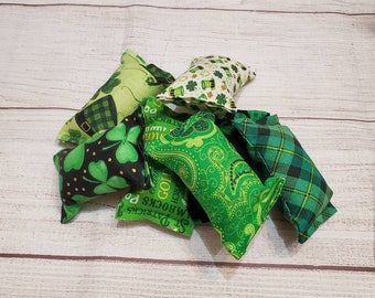 St Patrick's day Cat Kicker Toy Value Pack Grab Bag, Kitty Pillow Toy, Organic Catnip Toy, Mini Fabric Cat Toy, St. Patrick day cat gift