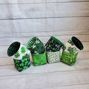 MINI St. Patrick day basket bag bin, party favor, hostess gift, shamrock lucky decor, holiday display, housewarming gift, choose your own