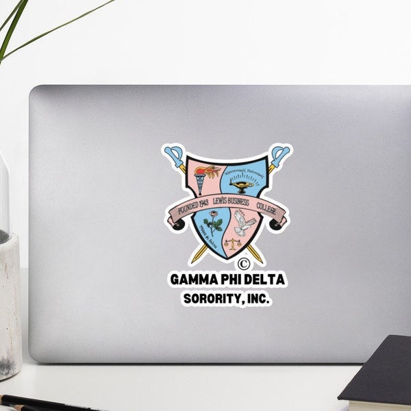 Gamma Phi Delta Sorority Logo  Bubble-Free Stickers, Gamma Phi Delta Sorority Gifts