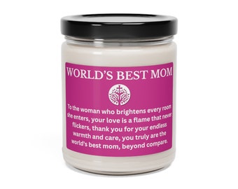 World's Best Mom Scented Soy Candle, 9oz, Happy Mother's Day, Mom Candle