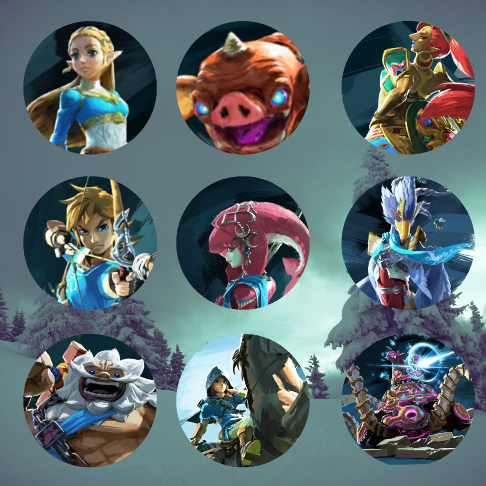 Legends Of Zelda Breath of the wild Amiibo Sets 3 or 9pc Etsy