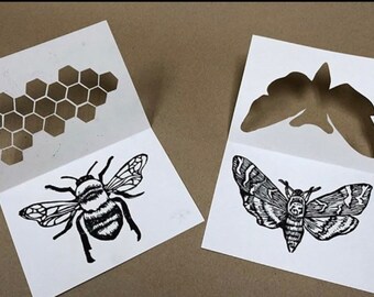 Bee or Death Moth Greeting Cards