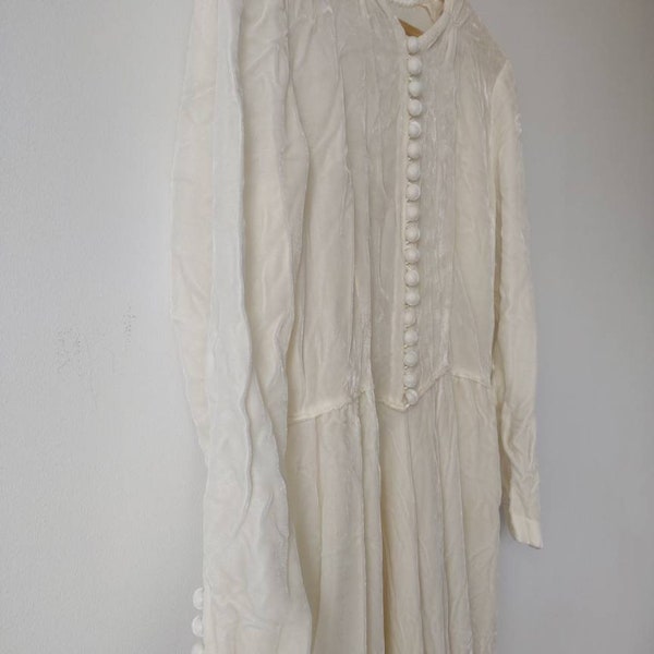 Robe de mariée en velours de soie des années 1930