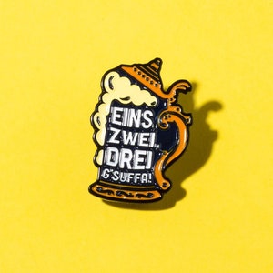 Bottoms Up! Enamel German Hat Pin
